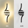 ZMH Wandlampe Innen LED Wandleuchte Schwarz: Wand Lampe für Treppenhaus Flur Wohnzimmer Schlafzimmer Balkon Modern Design Aluminium Wandbeleuchtung - 7W Warmweiß 3000K Bild 3