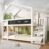 Etagenbett 90x200 cm Baumhaus in Weiß mit Tafel, Stauraum-Treppe und Rausfallschutz Bild 3