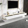 Odikalo Lowboard TV-Schrank TV-Bank mit Stauraum (Modernes TV-Lowboard mit 200x40x40cm, TV-Schrank Holz TV-Tisch - Wohnzimmer Schlafzimmer, Warmweißer TV-Tisch mit goldener Kante,Standfernsehschrank) Bild 5