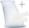 1 x Seitenschläferkissen + Jersey Kissenbezug 2er Set 40x145 cm Weiß Bild 2
