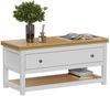 Couchtisch Vikla Weiß/Eiche 100 x 40 cm mit ausklappbarer Tischplatte Vicco Bild 5