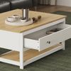 Couchtisch Vikla Weiß/Eiche 100 x 40 cm mit ausklappbarer Tischplatte Vicco Bild 4