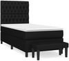 vidaXL Boxspringbett mit Matratze Schwarz 90x200 cm Stoff 3136807 Bild 2