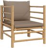 vidaXL 5-tlg. Garten-Lounge-Set mit Kissen Taupe Bambus 3155121 Bild 5