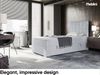 MEBLINI Boxspringbett LUKAS 90x200 cm mit Bettkasten - H4/Hellgrau Samt Gepolstert Einzelbett mit Topper & Taschenfederkern-Matratze - 90x200 Rechts Bild 2