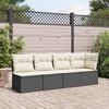 vidaXL Gartensofa mit Kissen 4-Sitzer Schwarz Poly Rattan 365999 Bild 3