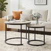 BBWL Couchtisch Set rund 2er Eichenfurnier Metallgestell verschachtelbar, moderner Wohnzimmertisch platzsparend Beistelltisch Bild 4