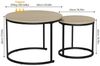 BBWL Couchtisch Set rund 2er Eichenfurnier Metallgestell verschachtelbar, moderner Wohnzimmertisch platzsparend Beistelltisch Bild 3