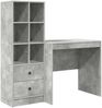 vidaXL Schreibtisch mit Schubladen mit Regal 2 pcs Beton Grau 3337356 Bild 2