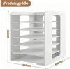 TUWENA Aufbewahrungsdose Dokumentenablage mit Stifthalter, Schreibtisch Organizer A4, Briefablage Organizer,Ablagefächer Stapelbar für Zuhause Büro Schule Bild 2