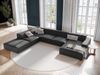 Micadoni 7-Sitzer Samtstoff Panorama Ecke links Sofa Jodie | Beinfarbe Black Plastic, Grau Bild 5