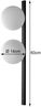 Außergewöhnliche LED Wandlampe Schwarz 2 flammig Kugel Opalglas Weiß, Höhe 60cm Bild 4