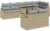 vidaXL Gartensofa-set mit Kissen 9 pcs Beige und Hellgrau Poly-Rattan 3349026 Bild 2