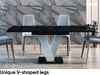MEBLINI Esstisch Ausziehbar - Esszimmertisch Modern - Küchentisch - Säulentisch - Ausziehtisch - Dining Table - Esszimmertische - 120-160 x 80 x 75 cm - MASIV - Schwarz Hochglanz/Weiß Hochglanz Bild 5