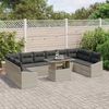 vidaXL Sofa Set mit Kissen 11 pcs Hellgrau Poly-Rattan 3349078 Bild 3