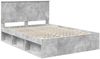 vidaXL Bettrahmen mit Kopfteil Beton 140 x 190 cm Massives Kiefernholz 3411013 Bild 4