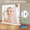 Nettlife Schminkspiegel mit Beleuchtung 50x40cm Dimmbare LED Spiegel mit 3 Farblichtmodi, 5 Facher Vergrößerung Spiegel USB Anschluss für Ankleidezimmer Bild 3