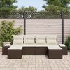 vidaXL Garten-Sofa-Set mit Kissen 4 pcs Braun und Creme Poly-Rattan 3355837 Bild 3