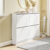 SoBuy FSR216-W Schuhschrank, MDF, Lackiert, Weiß, 105 x 78 x 18 cm Bild 2