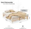Palettenbett, Massivholz Kiefer natur, 140x200 cm Bild 3