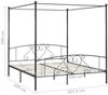 vidaXL Himmelbett-Gestell Grau Metall 180 x 200 cm 284445 Bild 5