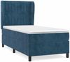 vidaXL Boxspringbett mit Matratze Dunkelblau 90x200 cm Samt 3129313 Bild 2