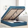 vidaXL Bettgestell mit Matratze 2 pcs Blau Samt 3399562 Bild 4