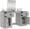 vidaXL Schminktisch mit LED-Leuchten Grau Sonoma 130x50x132,5 cm 3185349 Bild 5