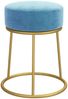 vidaXL Runder Hocker Hellblau Samt 340261 Bild 3