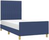 Einzelbett, Polsterbett mit Kopfteil Stoff Blau 100x200 cm Bild 3