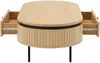 Vente-unique - CARDIONA Couchtisch MetallHolz, Platte SchwarzBeige - B 60 cm x H 40 cm x L 120 cm Bild 5