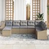 vidaXL Gartensofa-set mit Kissen 8 pcs Beige und Hellgrau Poly-Rattan 3355509 Bild 3