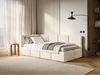 Selsey 'Cloudy' Jugendbett 120 cm, Bettkasten, Velours wasserabweisend, Kopfteil links, Creme Bild 3
