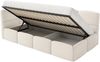 Selsey 'Cloudy' Jugendbett 120 cm, Bettkasten, Velours wasserabweisend, Kopfteil links, Creme Bild 4