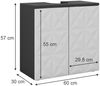 Waschbeckenunterschrank Edge Schwarz 60 x 57 cm mit 2 Türen Vicco Bild 3