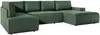 Vente-unique - AMELIA Sofa SamtStoff Grün - B 195 cm x H 85 cm x L 349 cm Bild 3