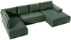 Vente-unique - AMELIA Sofa SamtStoff Grün - B 195 cm x H 85 cm x L 349 cm Bild 5