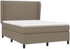vidaXL Boxspringbett mit Matratze Taupe 140x190 cm Stoff 3128121 Bild 3