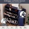 UEV Schuhschrank mit 4 Klappen schmal Schuhkipper Schuhregal (105x24x120cm) verstellbare und herausnehmbare Trennwände für verschiedene Schuhtypen Bild 4