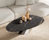 Couchtisch Edge Oval 140x75 cm Keramik Laminam® Noir Desir Braun Parabi Edelstahl gebürstet Bild 4