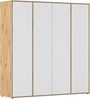 Rauch Möbel Nabila, Drehtürenschrank, Kleiderschrank, Kleiderschränke, Garderobe, 4-türig, Push-to-Open, Farbe Weiß/Eiche Artisan, Holz, 187 x 194 x 53 cm Bild 2