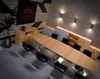 Rheinland Möbel Konferenztisch KONTI 400x130 cm – ovaler Besprechungstisch in Buche mit verchromten Säulenfüßen & 2 Kabelauslässen, erweiterbarer Meetingtisch für 12–14 Personen, moderner XXL-Tisch fürs Büro Bild 4