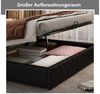 Flieks Polsterbett, LED-Beleuchtung Kunstleder Doppelbett Stauraum 140x190 cm Bild 4