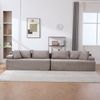 YakoHome Modulsofa Grau 344x99x75 cm – Vollmontiertes Sofa mit Chaiselongue, bequemer Polsterung und modernem Design für gemütliche Stunden im Wohnzimmer oder Büro Bild 3