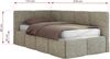 Jugendbett 90x200 ARVO Polsterbett mit Bettkasten, Stauraum & Gasdruckfeder, Modernes Design mit Kopfteil, Foam Matratze - Grau Strukture - MIRO LUX - Links Seite Bild 3
