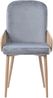 Esszimmerstuhl, Samt mit Rattan-Design, 6er-Set, Metallgestell, 32x45x90 cm, Grau Bild 5