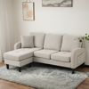 Ecksofa L-Form mit Chaiselongue links/rechts Faserleinen kleines Wohnzimmer Sofa kompakt 3-Sitzer Bild 2