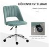 Vinsetto Bürostuhl Schreibtischstuhl ohne Armlehne, mit Samtoptik (drehbar Homeoffice Stuhl, 1 St), Ergonomisch Schminkstuhl für Schlafzimmer, Arbeitszimmer, Grün Bild 4