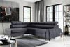 Selsey 'London' Ecksofa mit Schlaffunktion, Veloursbezug in Dunkelgrau, linksseitig, 83 x 274 x 203 cm Bild 2
