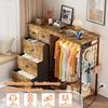 TWSOUL Garderoben-Set 3-in-1 Schubladenschrank 5 Schublade, mit LED, 2 USB & 2 AC-Steckdosen, Kommode Kleiderstange für Schlafzimmer Diele & Wohnzimmer, 125CM Bild 3